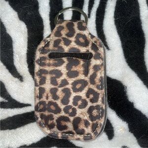 Leopard Print Keychain lipbalm Holder